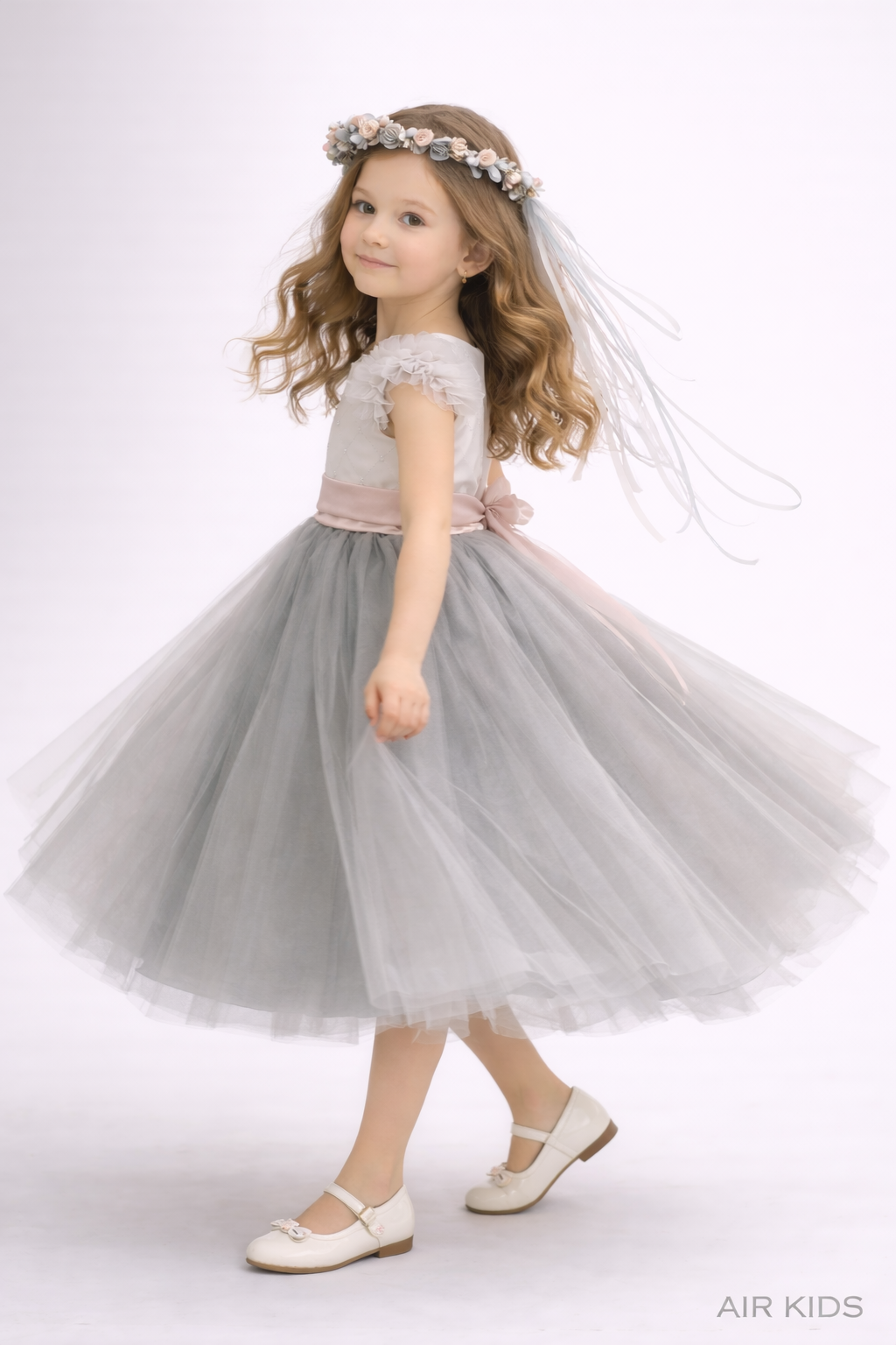 Vestido con Corona de Fiesta para Niña