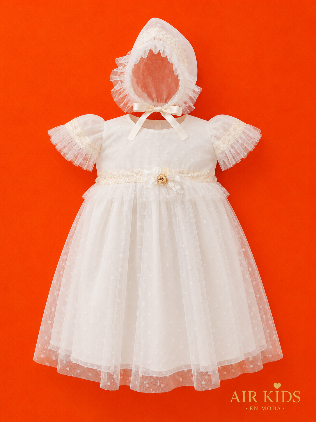 Vestido de Bautizo para Niña 22-716 Talla 2 Años