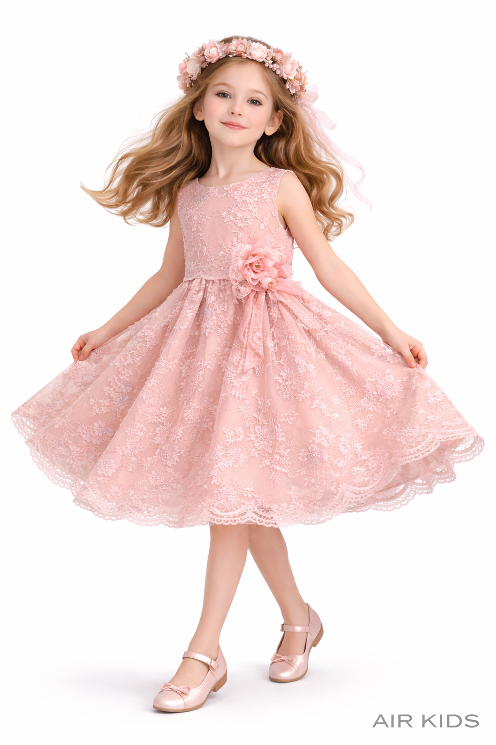 Vestido con Corona de Fiesta para Niña 22-012 Talla 6 Años