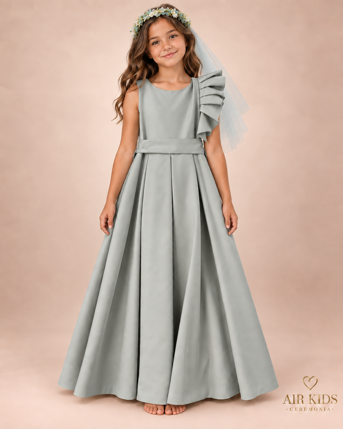 Vestido  de Fiesta para Niñas con Corona 24-514