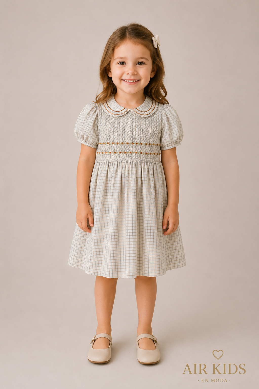 Vestido para Niña Ozi 9437 Talla 4 Años-Liquidacion