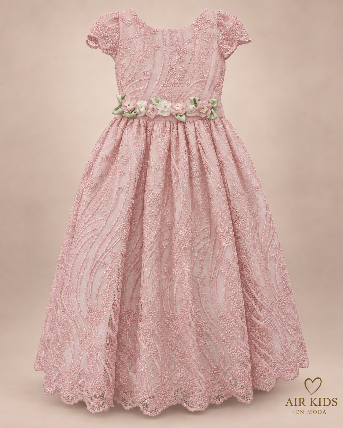 Vestido con Corona de Fiesta para Niña 23-014