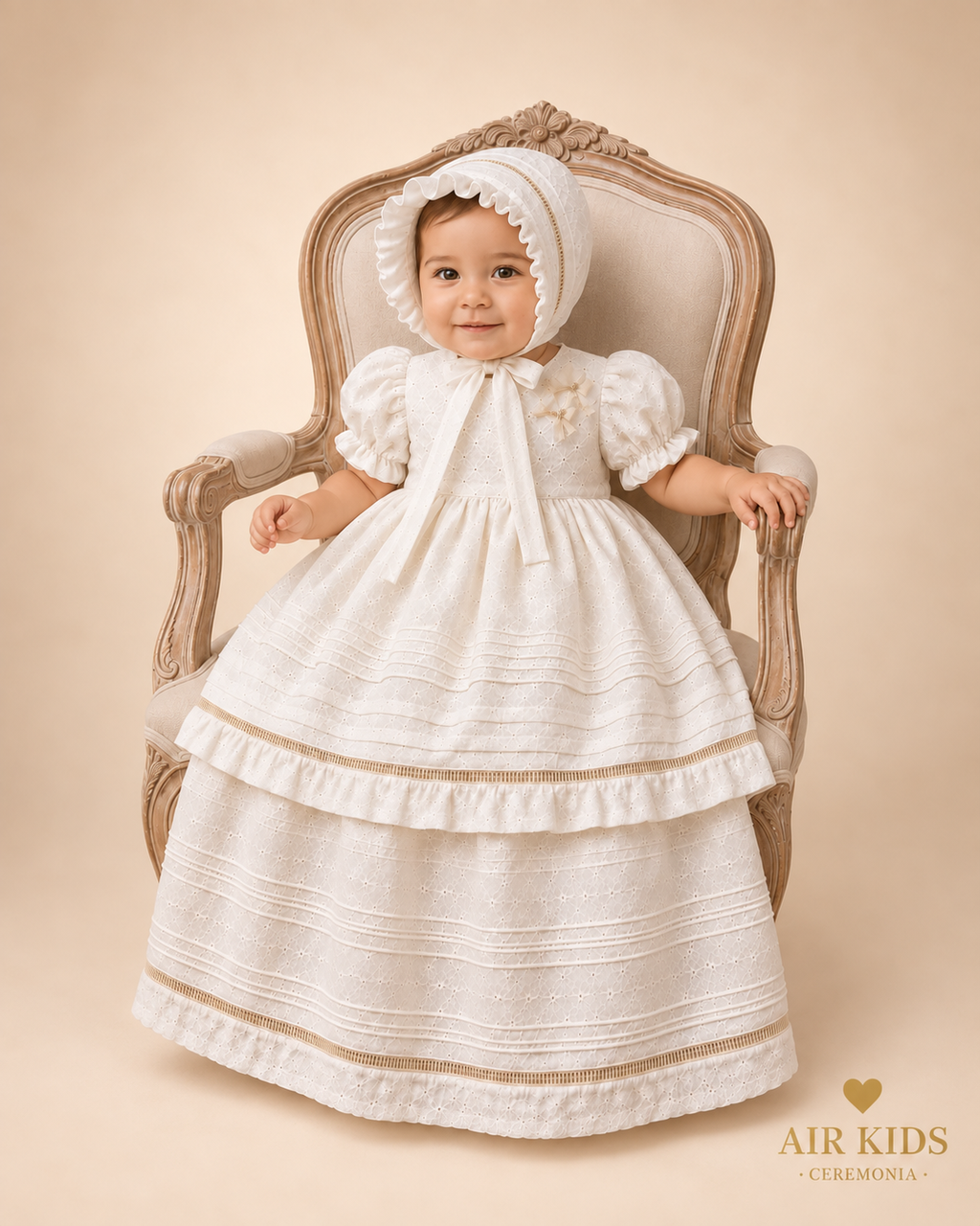 Ropon desmontable de Bautizo para Niña Didi 6408