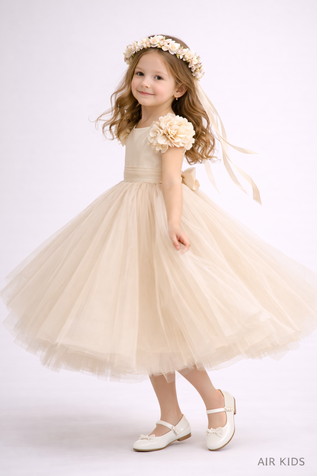Vestido con Corona de Fiesta para Niña