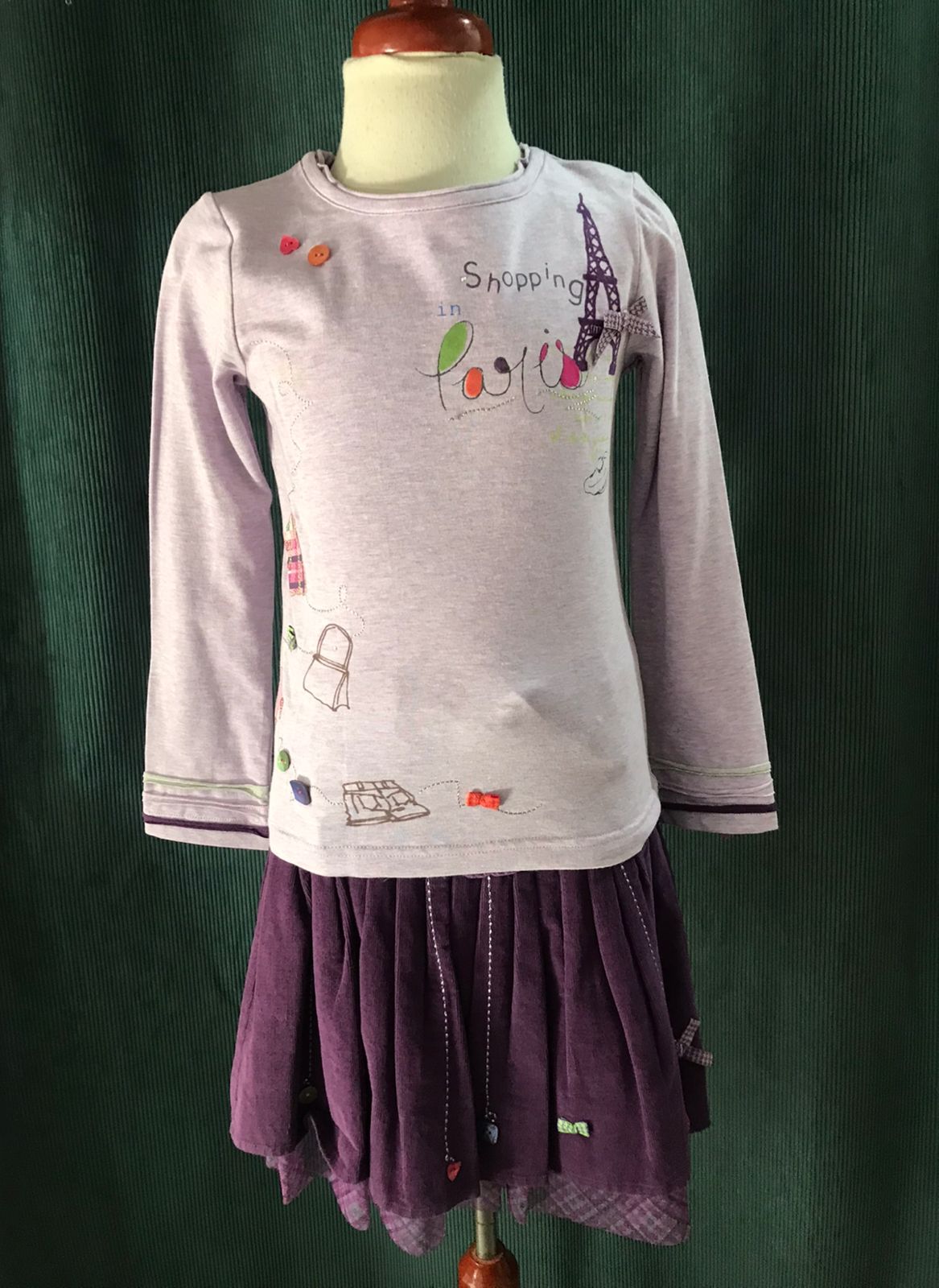 Conjunto de 2pza para Niña Deuxpardeux 981 Talla 6 Años-Liquidacion