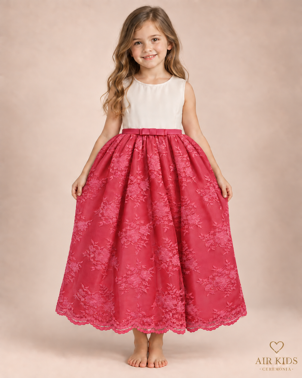 Vestido con Corona de Fiesta para Niña 16-041 Talla 6 Años
