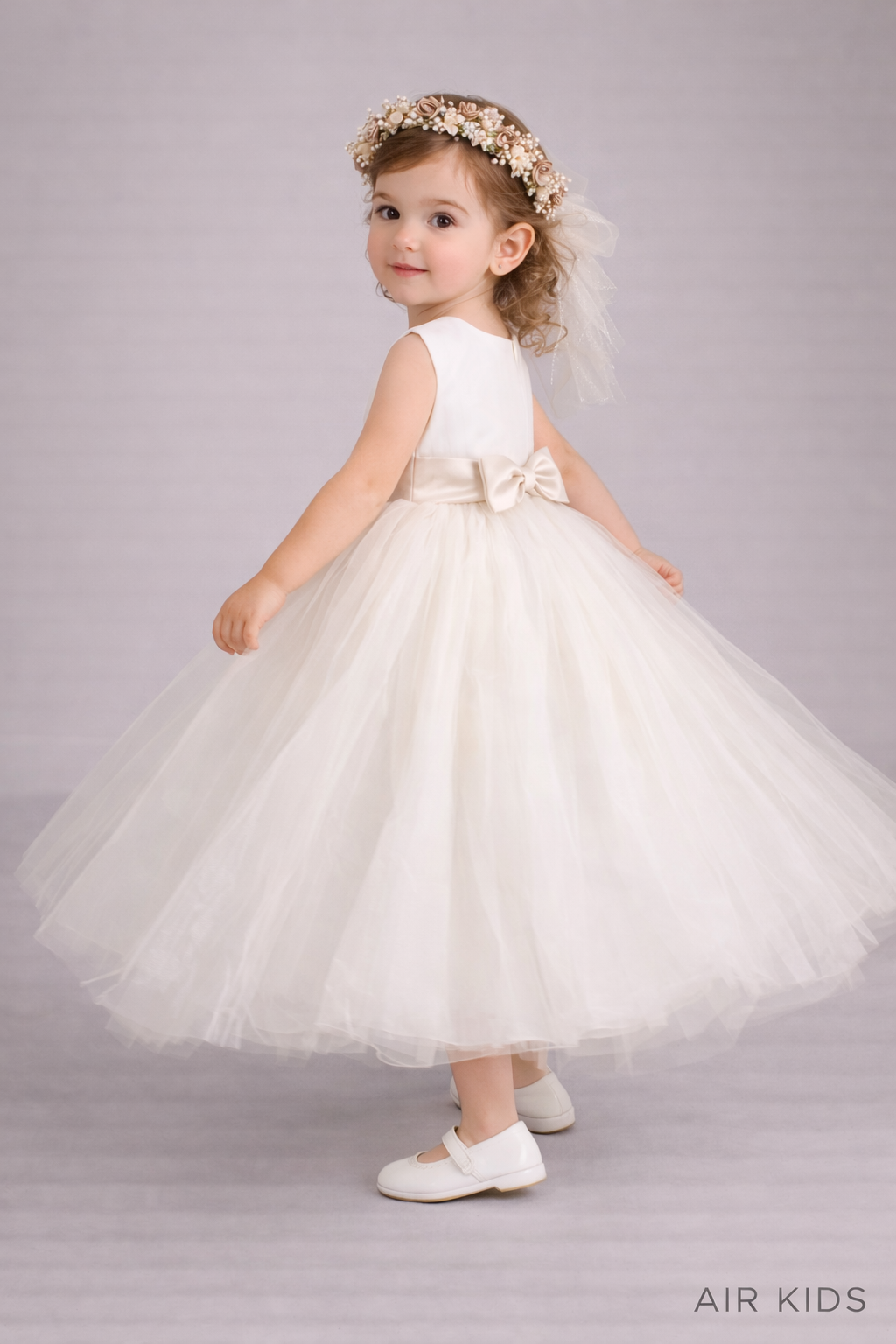 Vestido con Corona de Fiesta para Niña 23-007