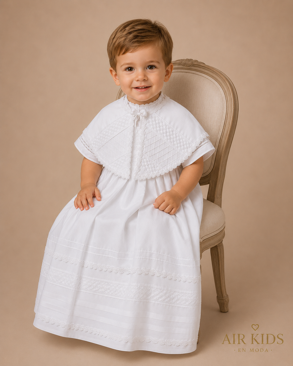Ropon desmontable para Bautizo de Niño Didi 7537-12