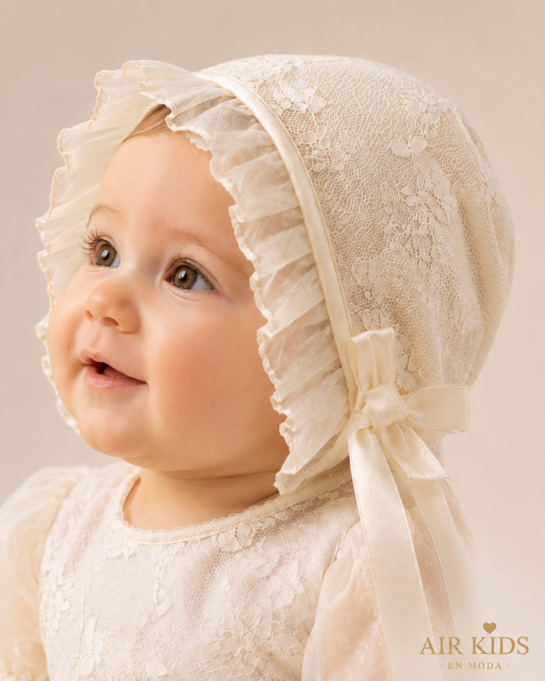 Gorro de  Niña para Bautizo 0050 Unitalla