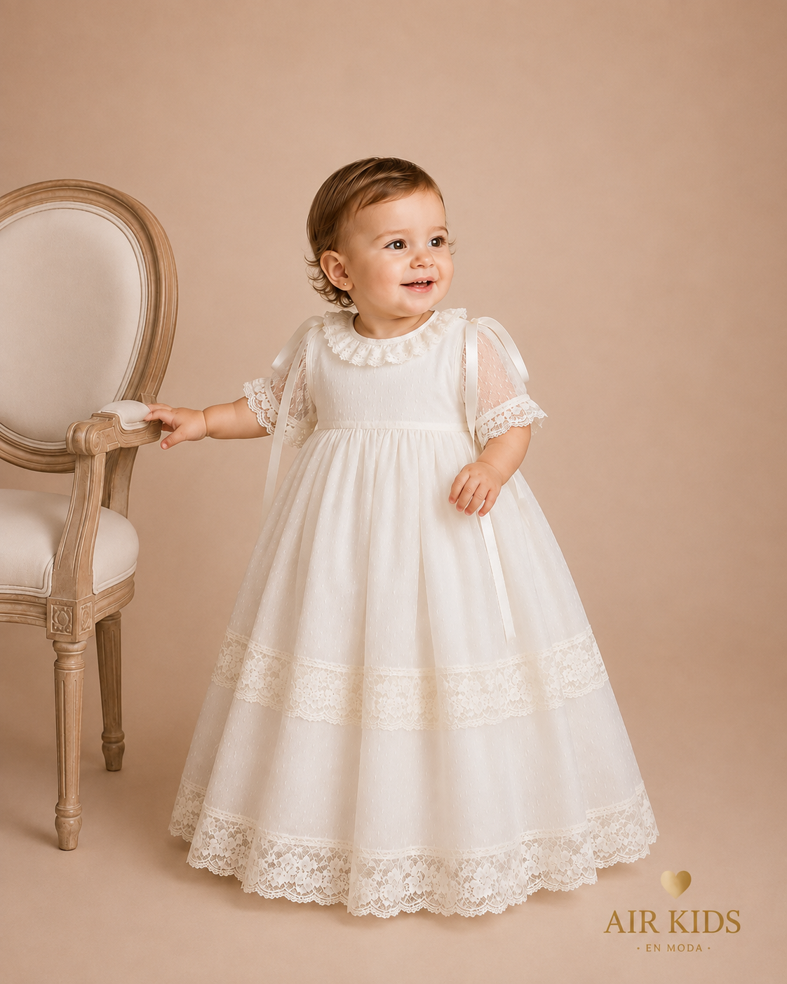 Bata de Bautizo para Niña Lilus 23199 Talla 18 Meses