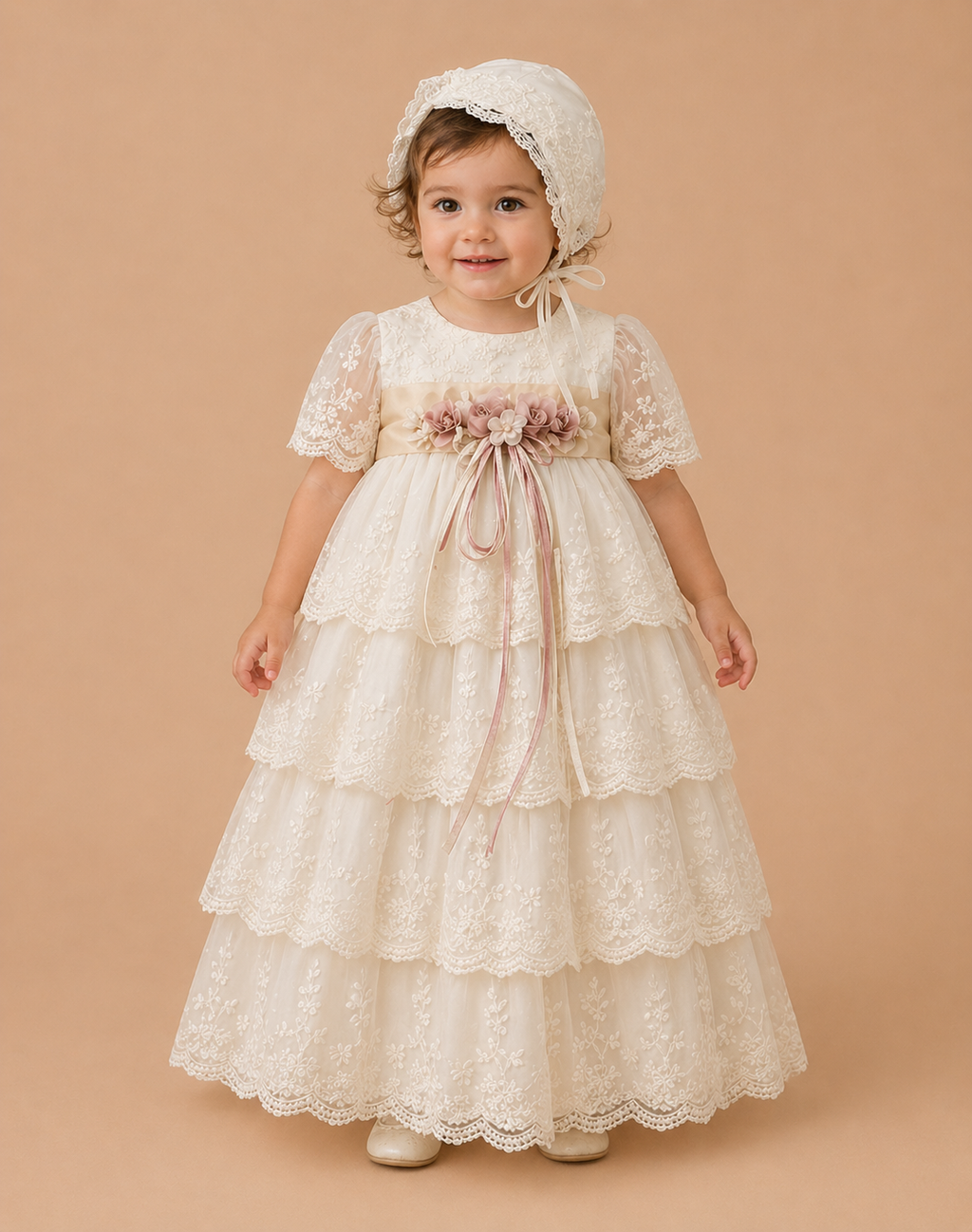 Ropon desmontable satin tira bordada 24-964 Talla 24 meses