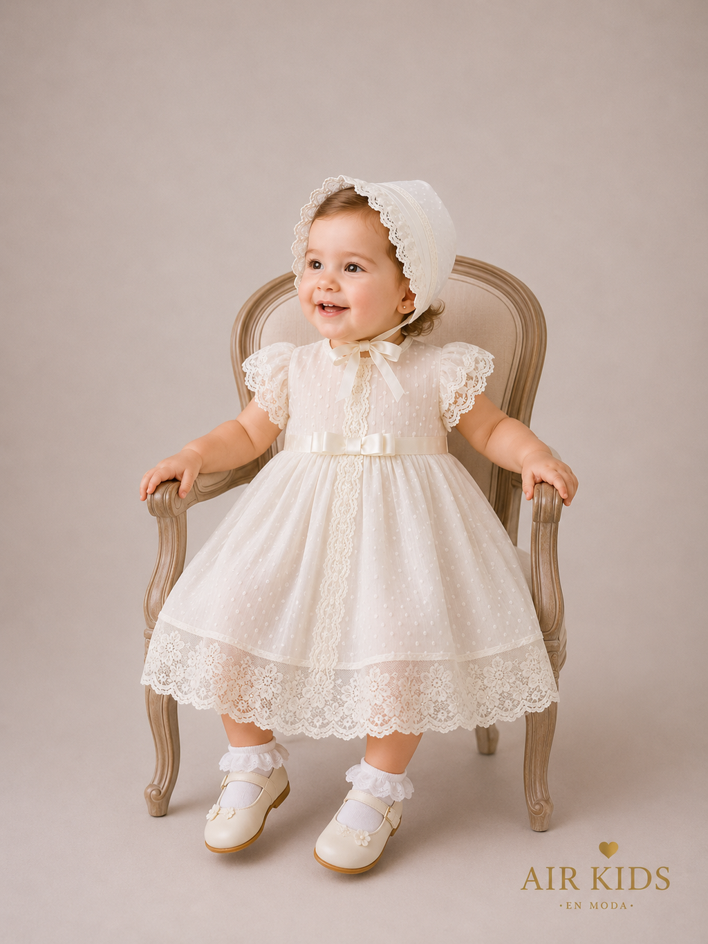 Bata de Bautizo para Niña Lilus 23112 Talla 1 Año