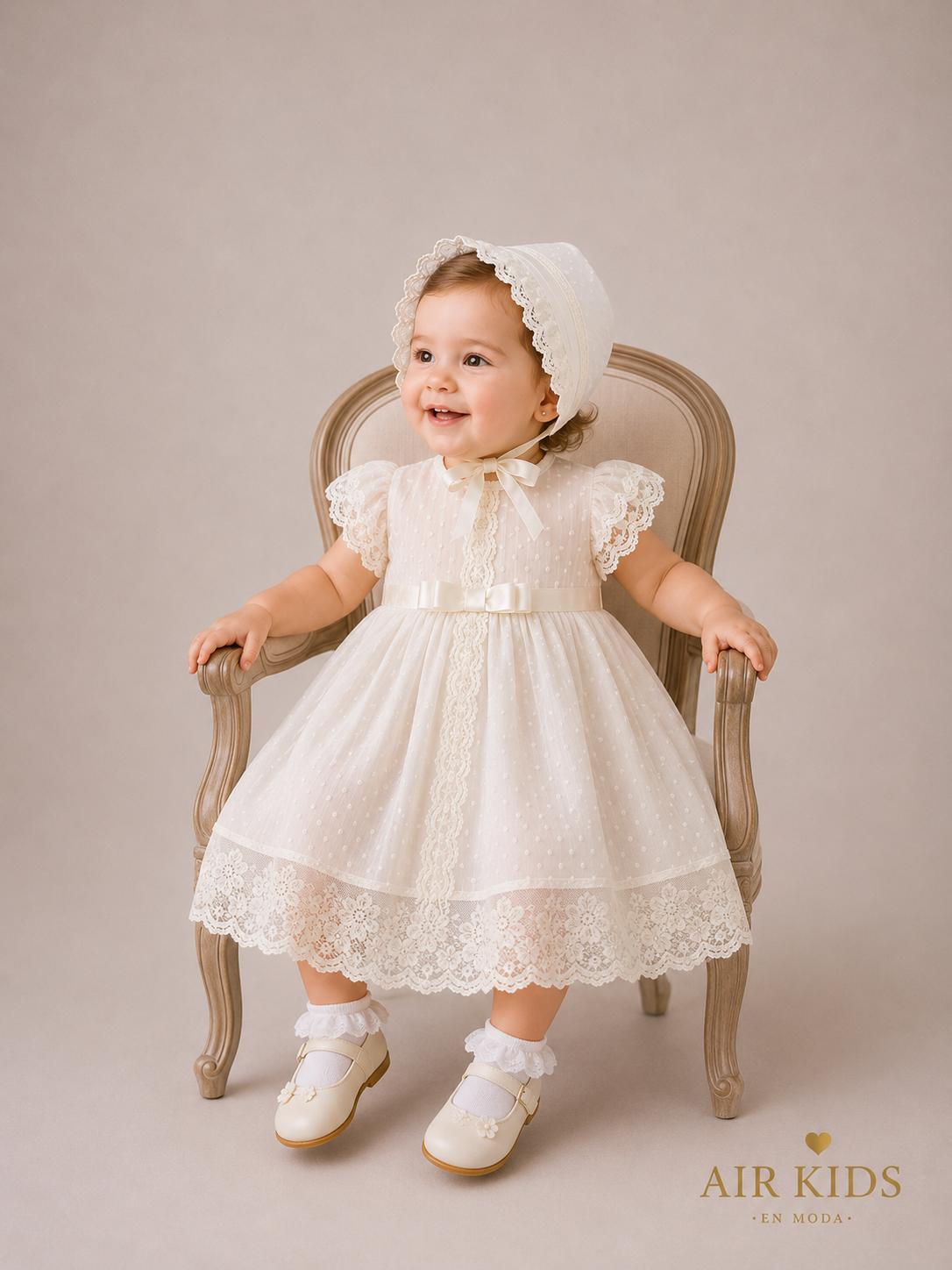 Bata de Bautizo para Niña Lilus 23112 Talla 1 Año
