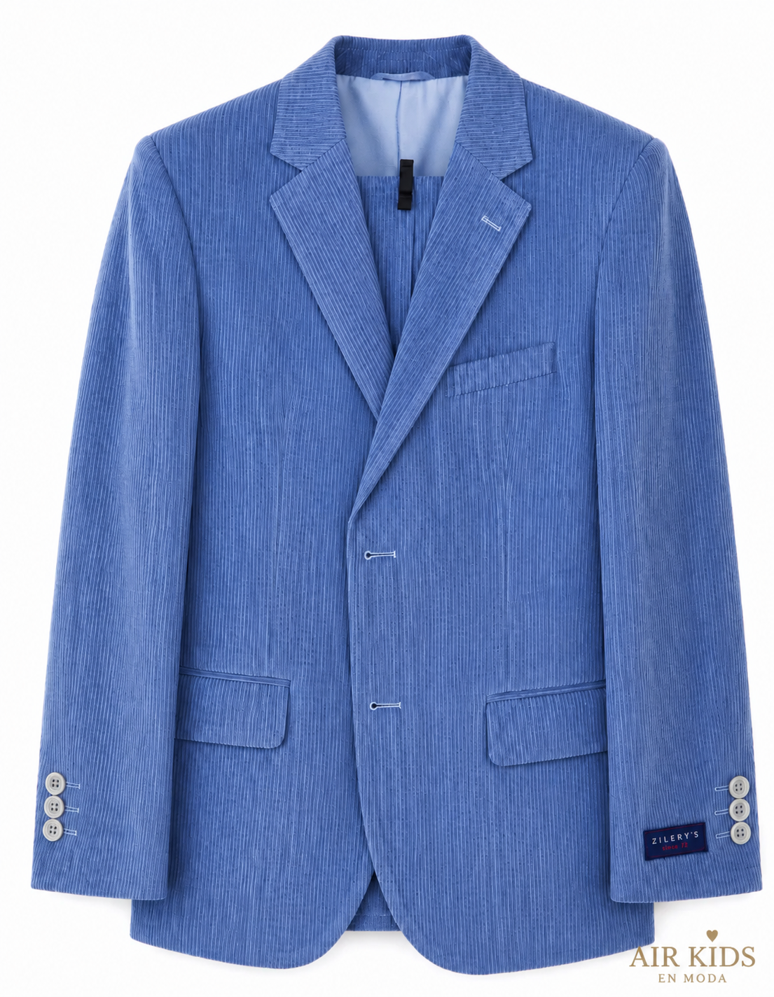 Traje para niño 4 pza Zilerys Azul rallado 621750 Talla 16 Años