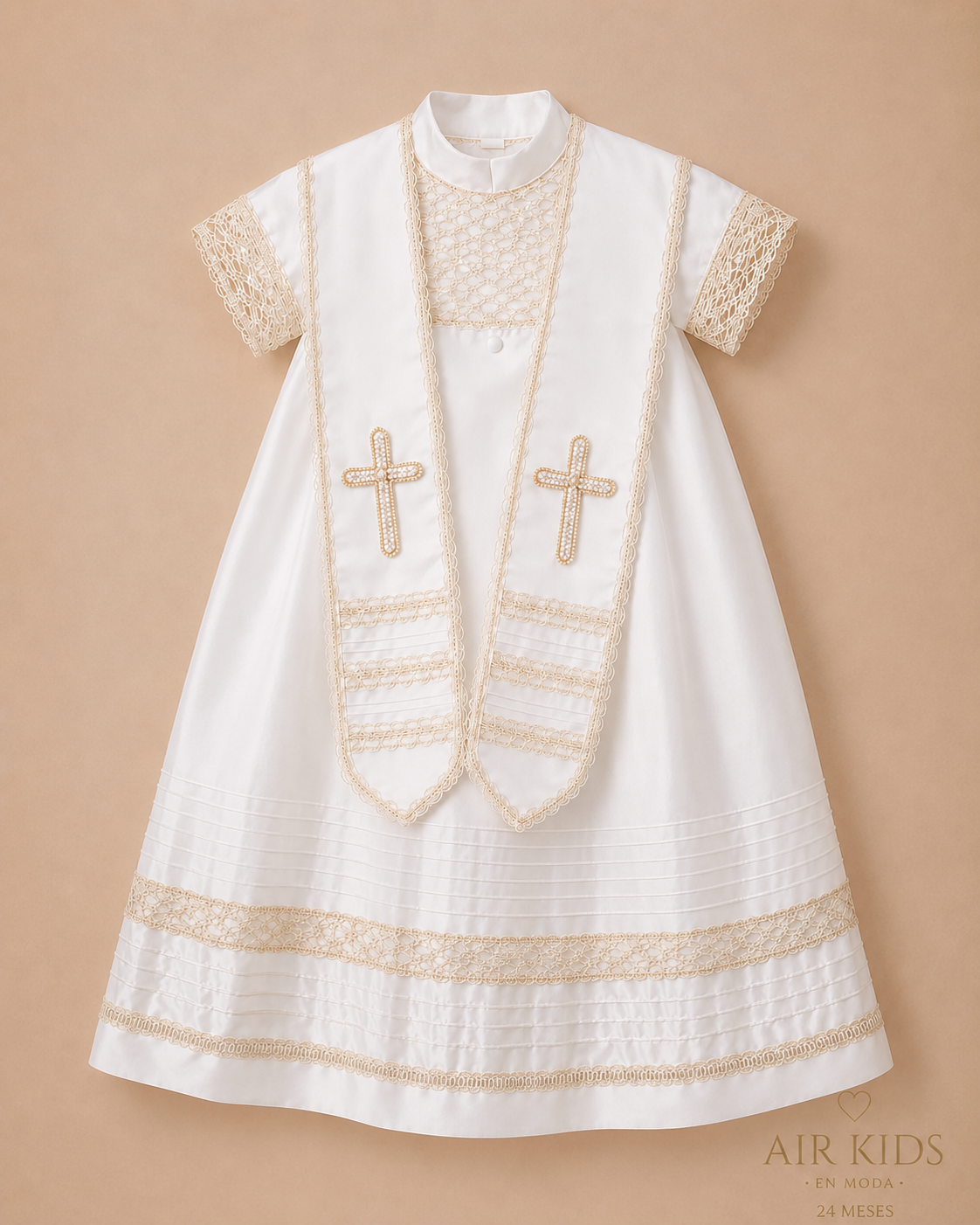 Ropon desmontable para Bautizo de Niño Didi 7547-18 Talla 18 Meses