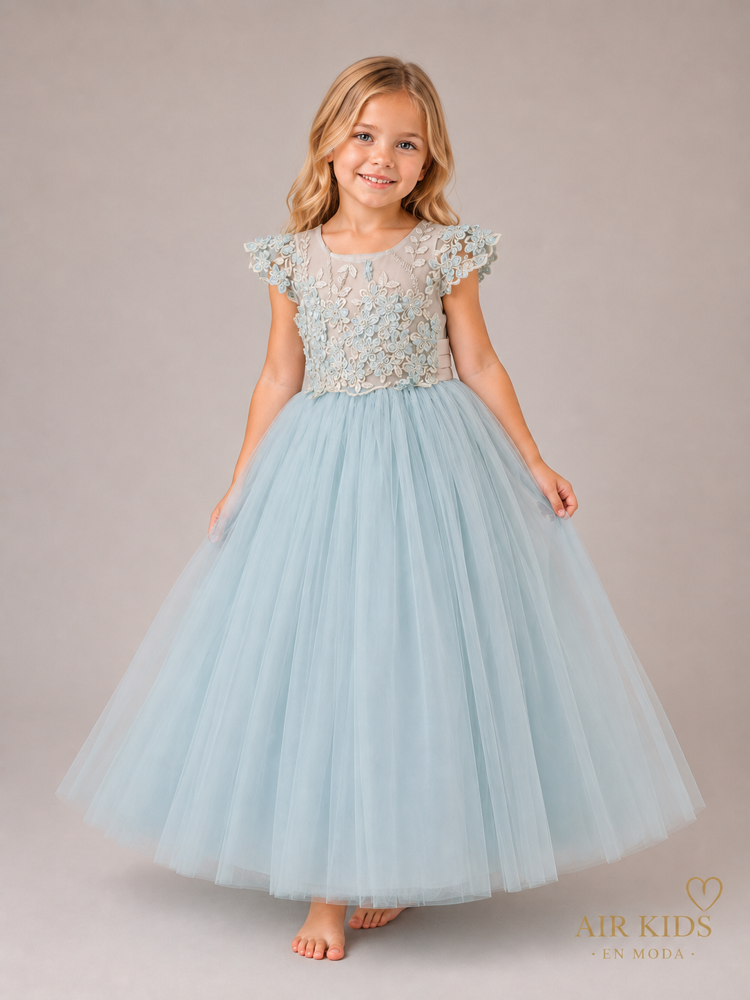 Vestido con Corona de Fiesta para Niña 23-008
