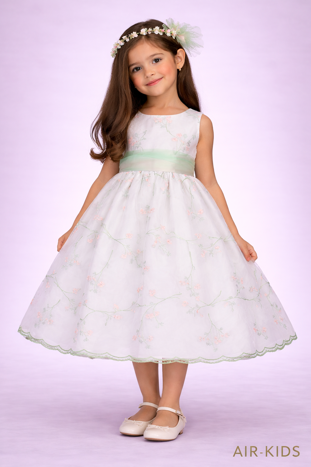 Vestido con Corona de Fiesta para Niña 24-030