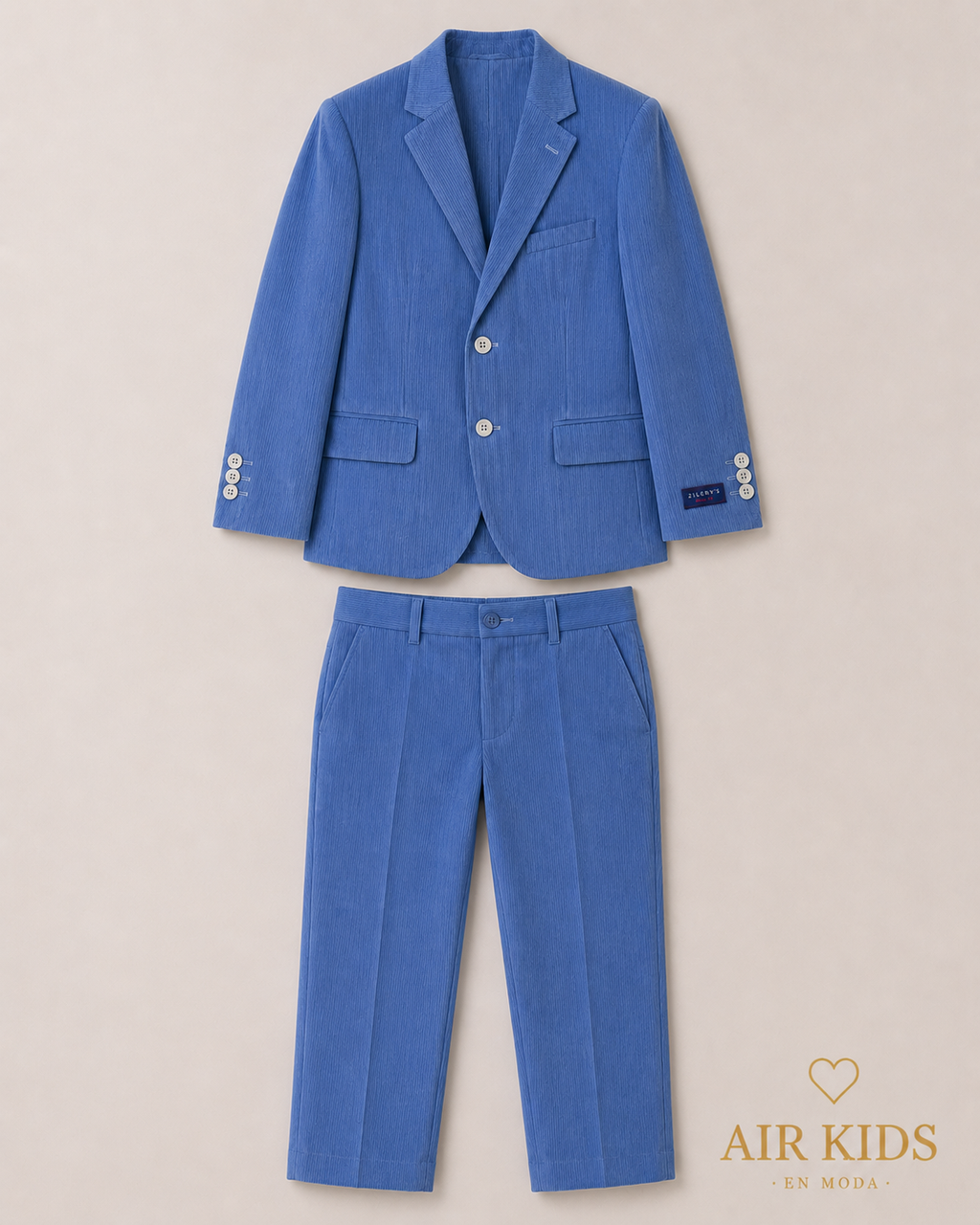 Traje para niño 4 pza Zilerys Azul rallado 621750 Talla 16 Años