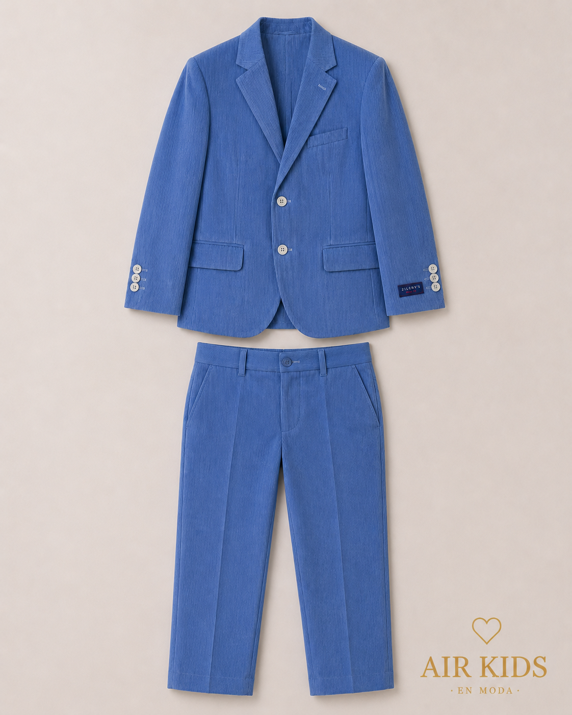 Traje para niño 4 pza Zilerys Azul rallado 621750 Talla 16 Años