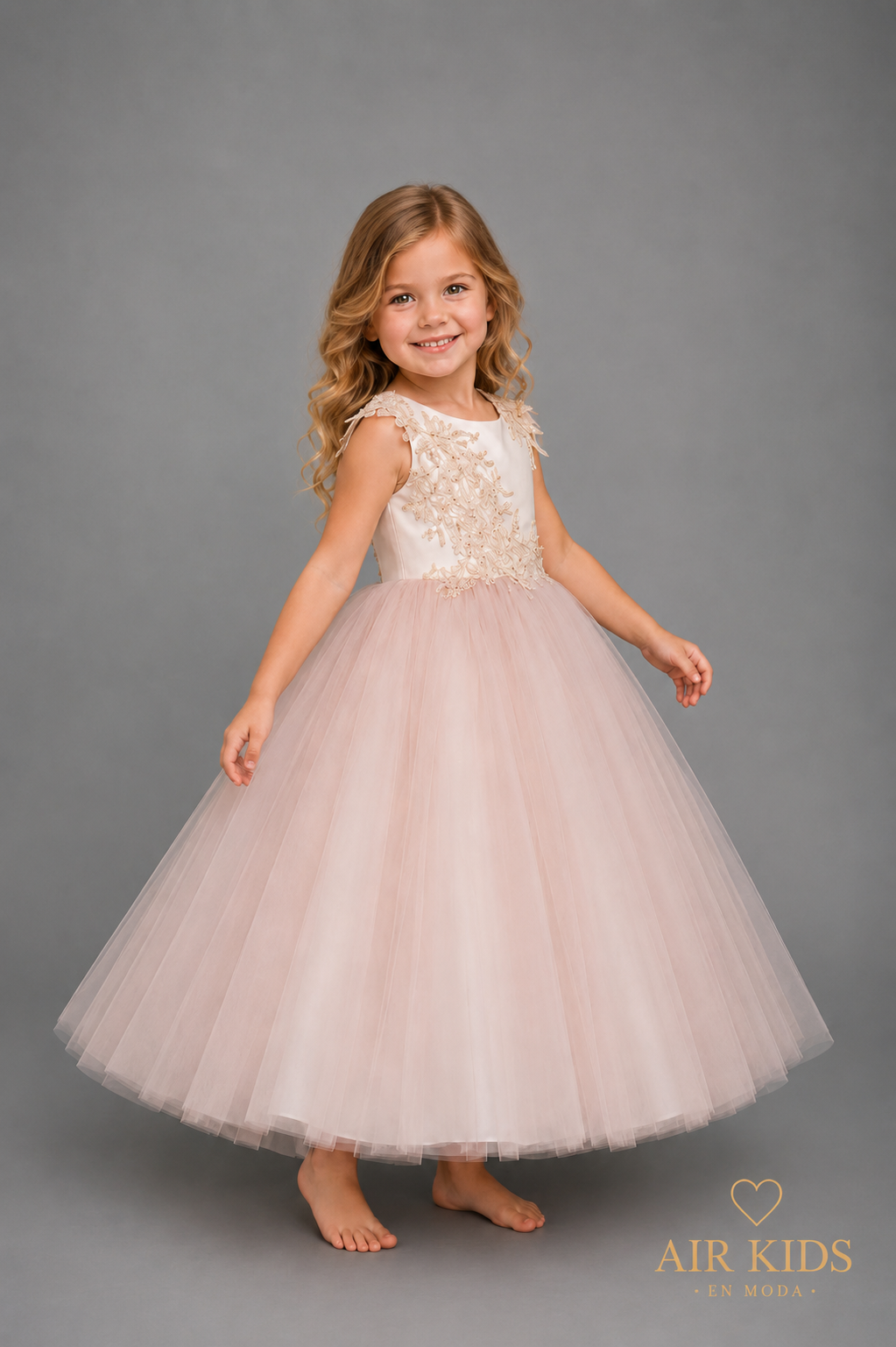 Vestido con Corona de Fiesta para Niña 24-010