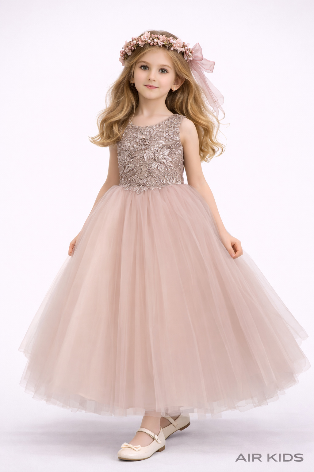 Vestido con Corona de Fiesta para Niña 23-025 Talla 6 Años