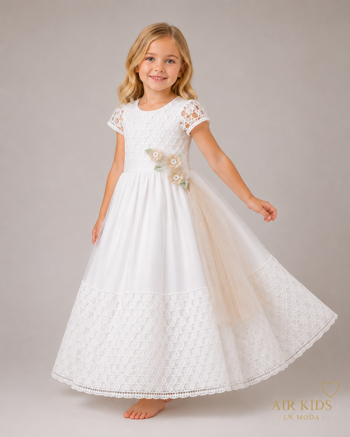 Vestido con Corona de Ceremonia para Niña 23-016