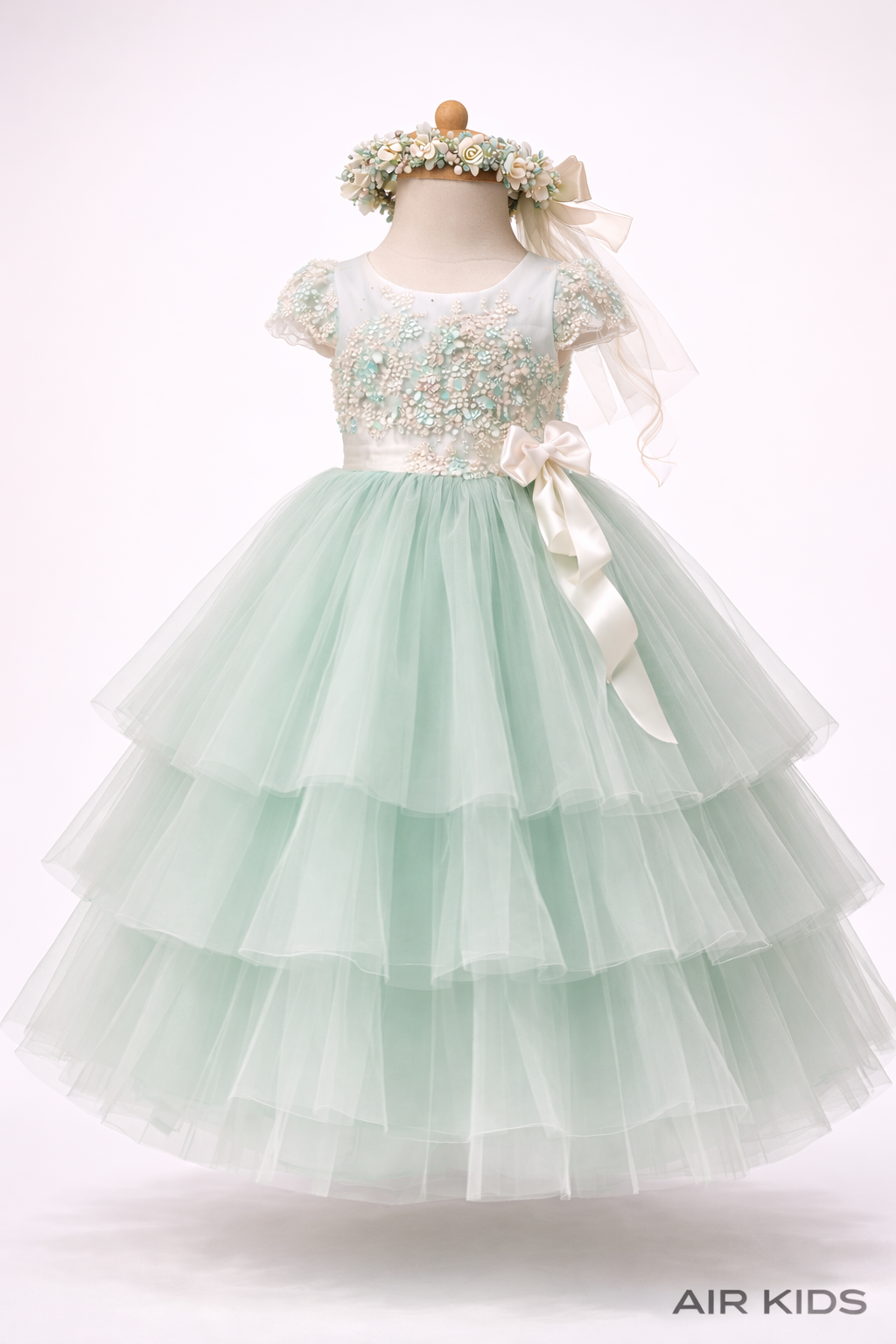 Vestido con Corona de Fiesta para Niña 22-503 Talla 6 Años