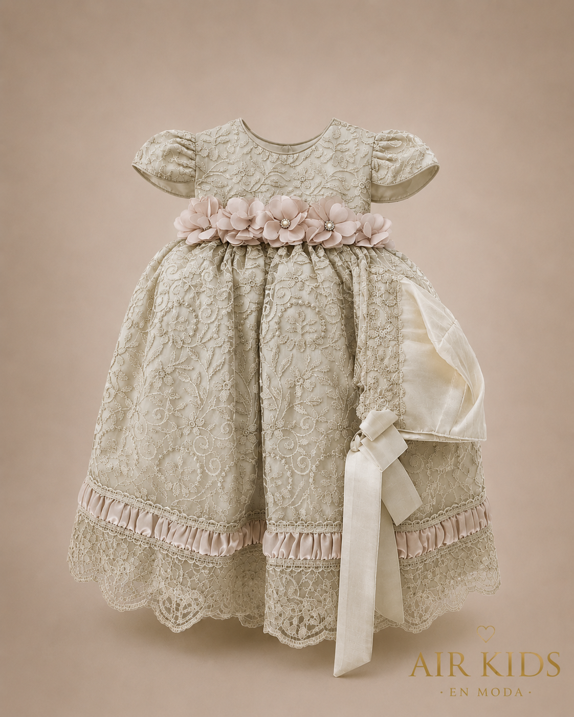 Ropon de Bautizo para Niña 1441 Talla Uni