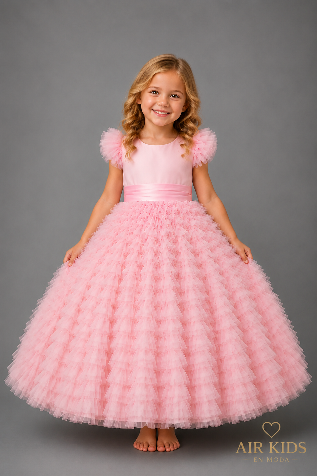 Vestido con Corona de Ceremonia para Niña 23-533 Talla 4 Años