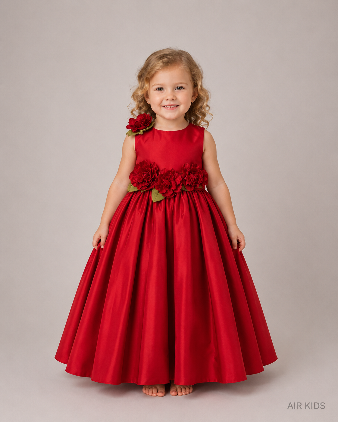 Vestido de Fiesta para Niñas Rojo 18-039 Talla 3
