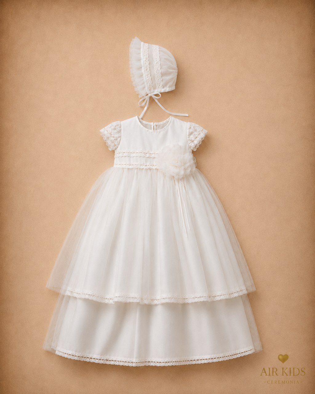 Ropón desmontable de Bautizo para Niña 17-469 Talla 18