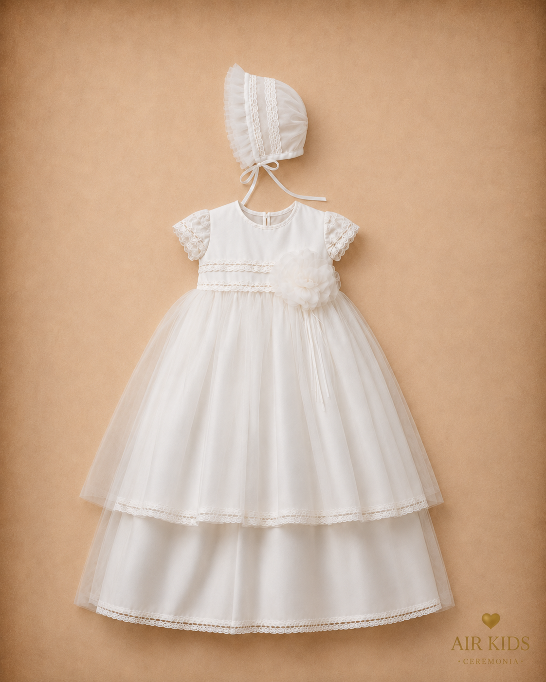 Ropón desmontable de Bautizo para Niña 17-469 Talla 18