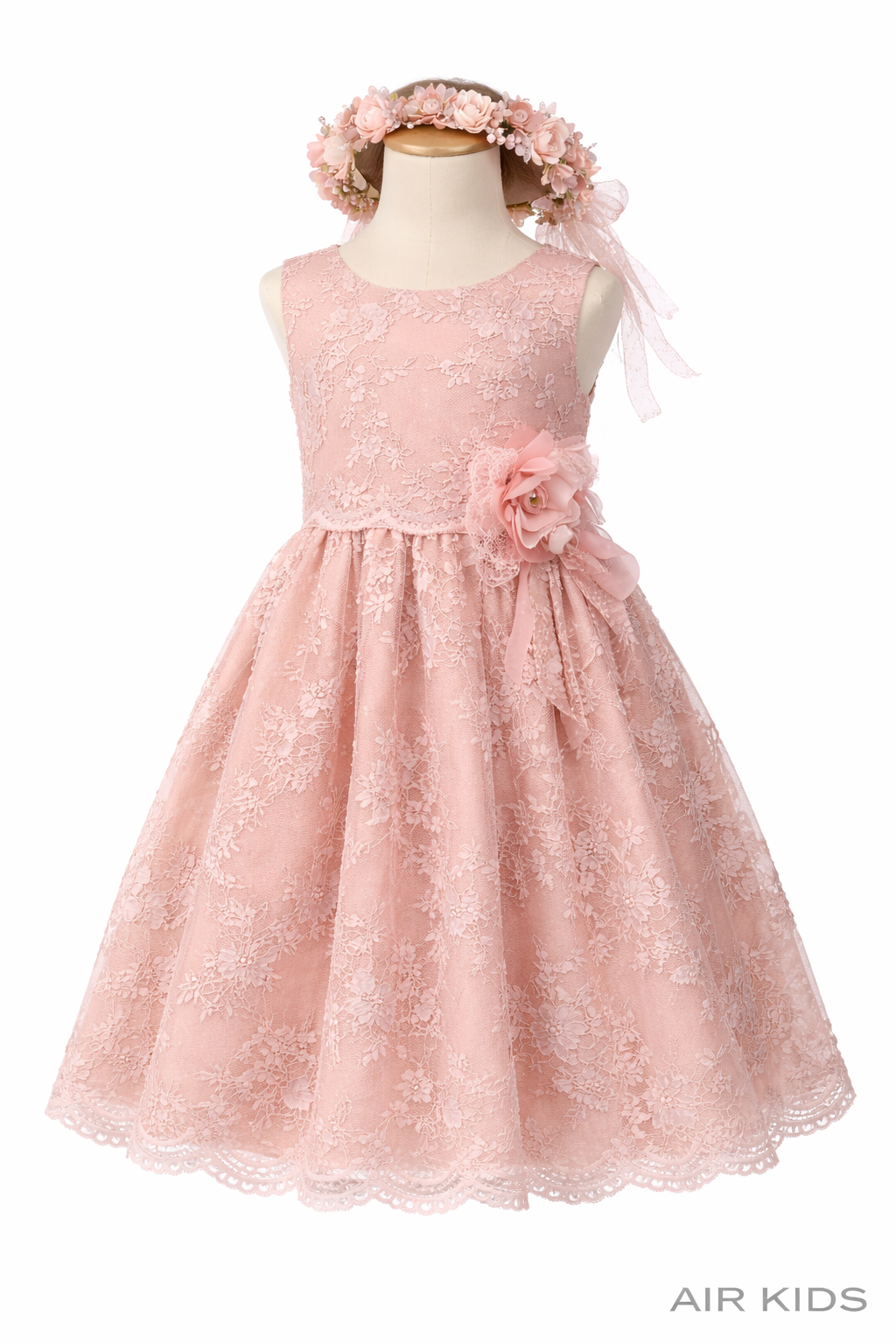Vestido con Corona de Fiesta para Niña 22-012 Talla 6 Años