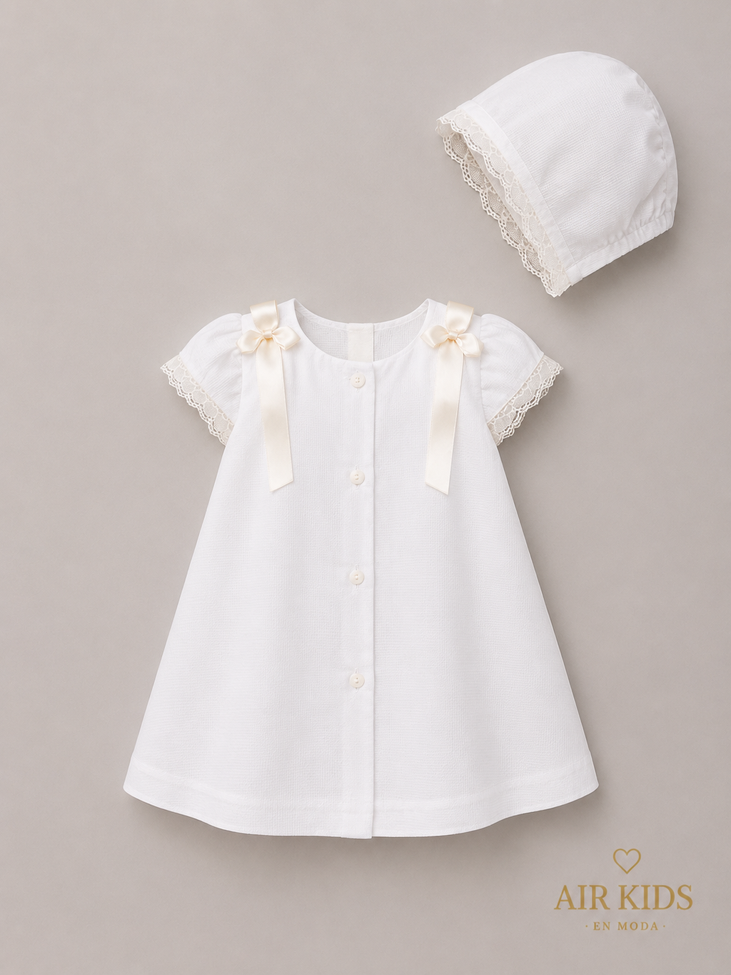 Bata de lino para Niña 293 Talla 24 Meses