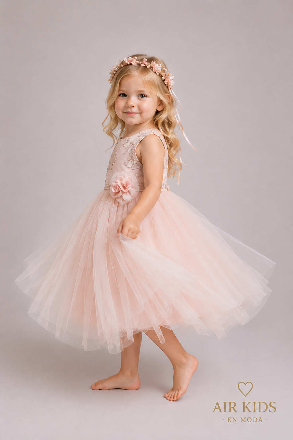 Vestido con Corona de Fiesta para Niñas 19-023 Talla 3