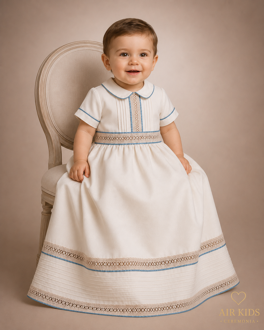 Ropon desmontable para Bautizo Niño 24-209 Talla 18 Meses