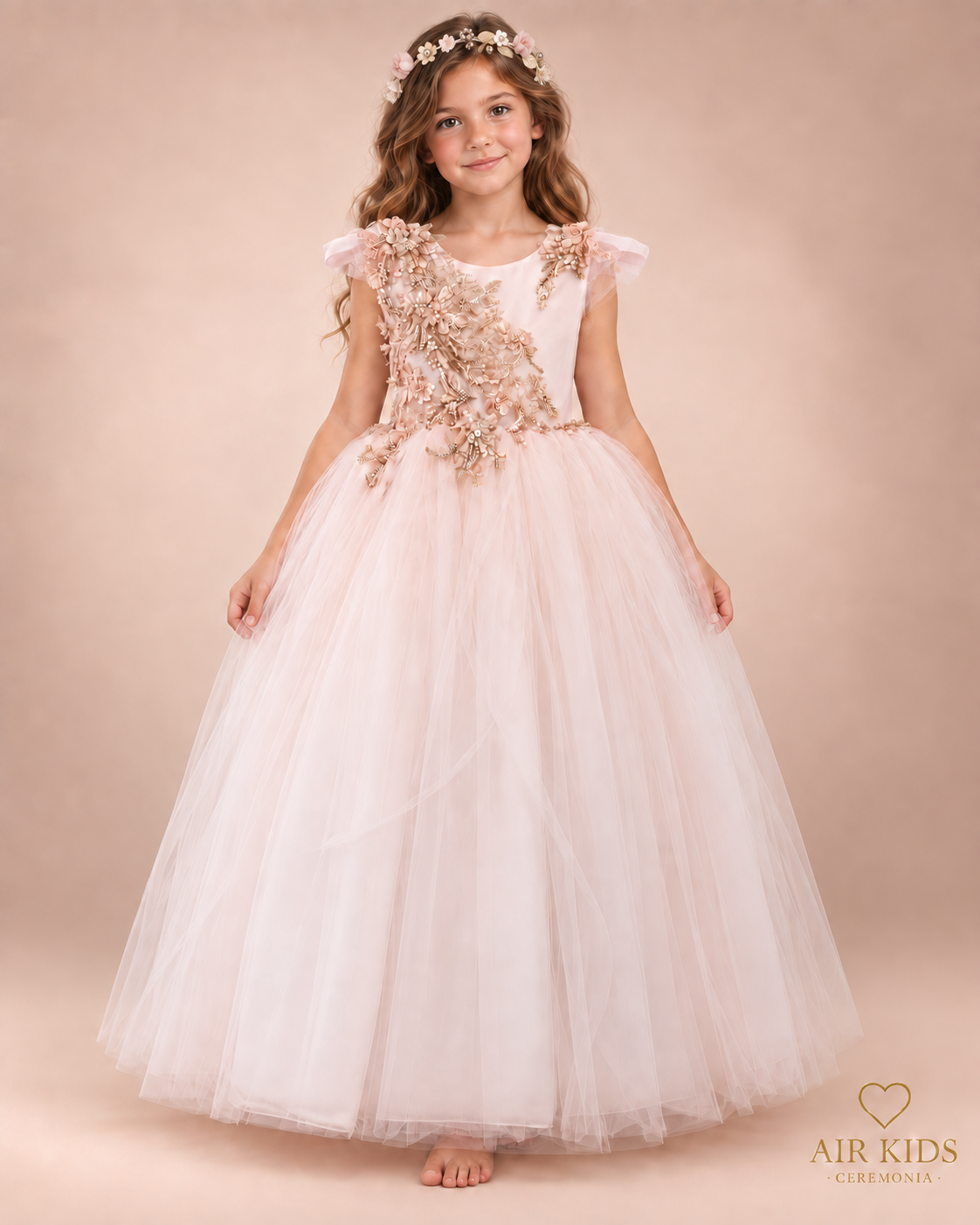 Vestido con Corona de Fiesta para Niña 24-010