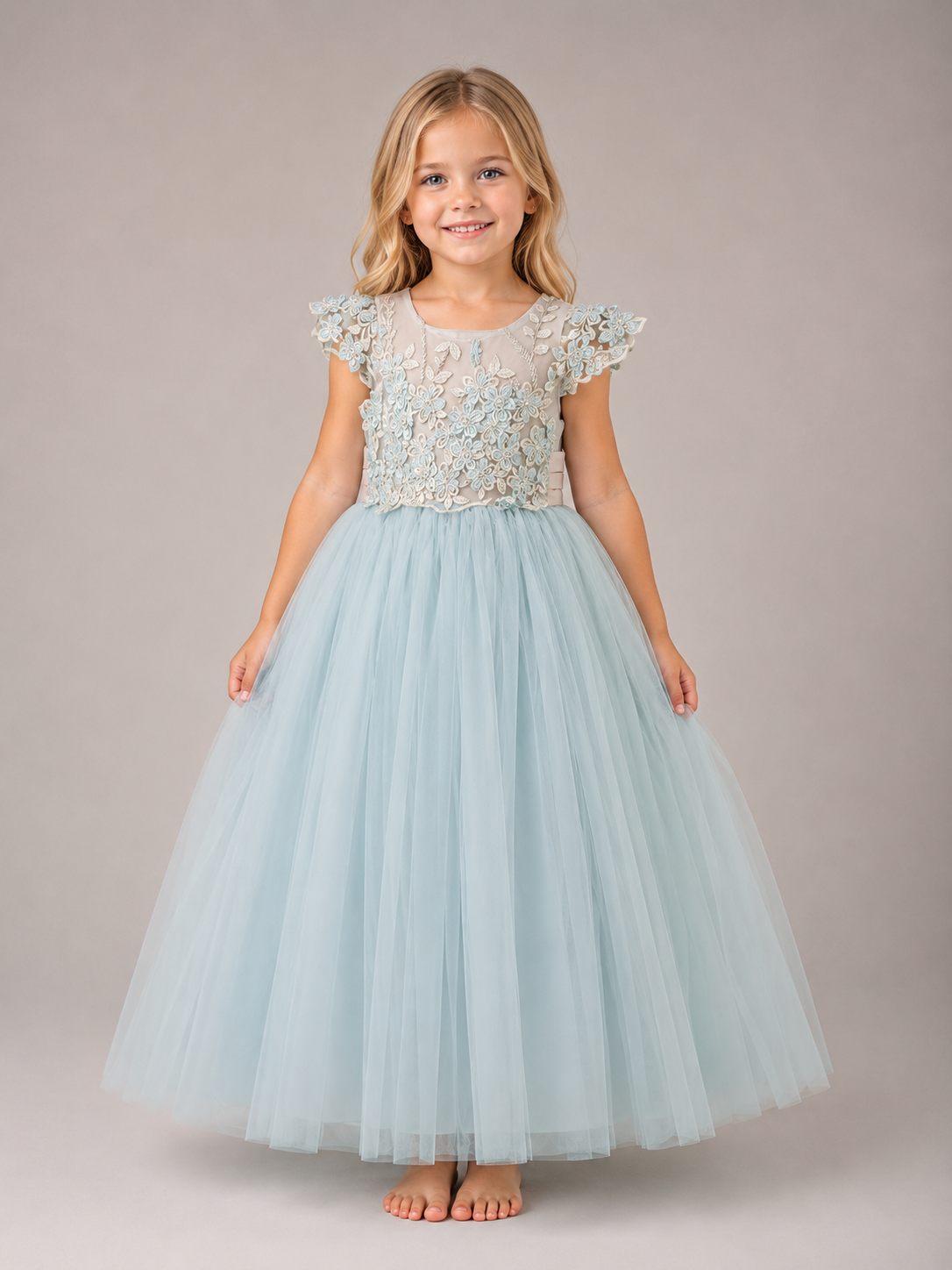 Vestido con Corona de Fiesta para Niña 23-008