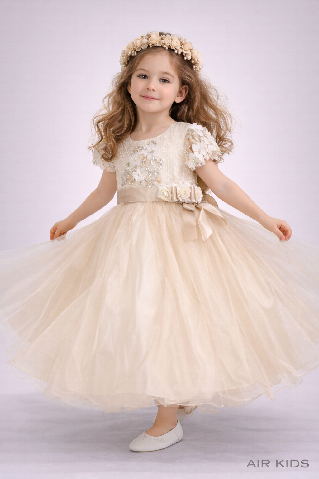 Vestido con Corona de Niña para Fiesta 22-514 Talla 6 Años