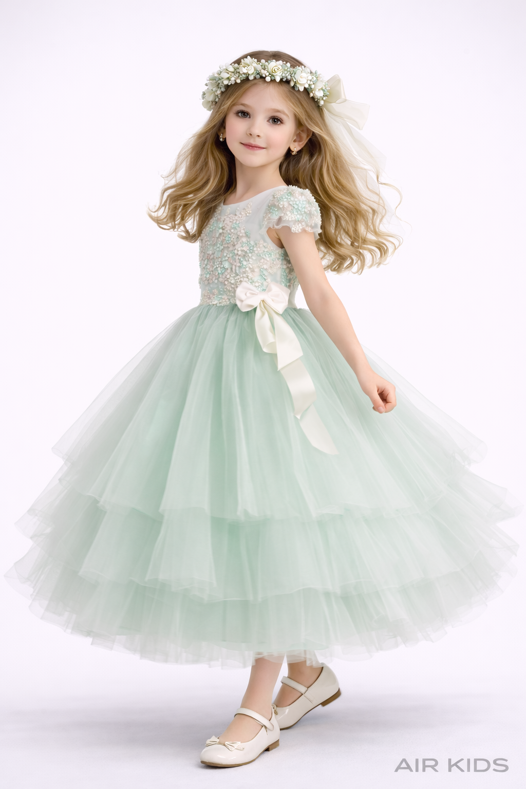 Vestido con Corona de Fiesta para Niña 22-503 Talla 6 Años