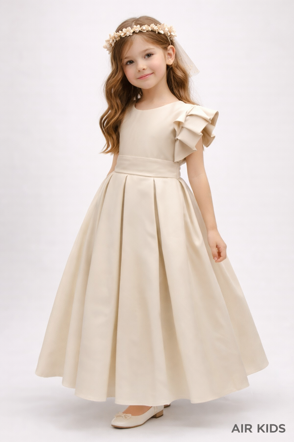 Vestido con Corona de Fiesta para Niñas 24-514