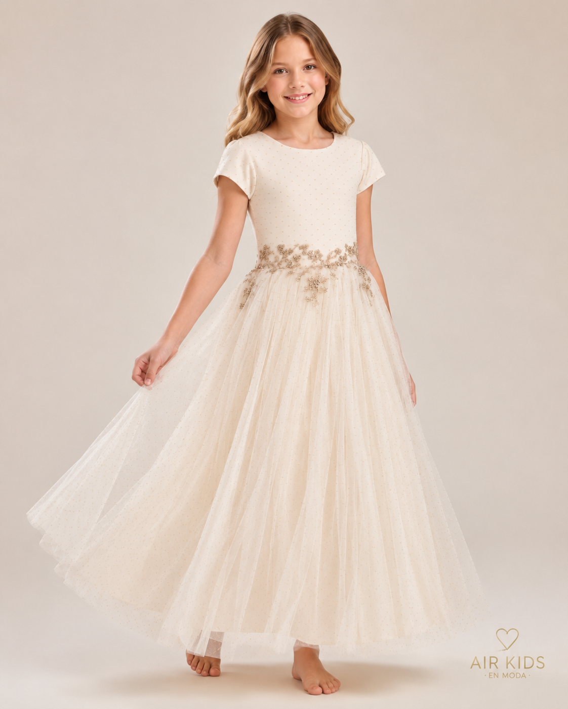 Vestido con Corona de Fiesta para Niña 24-503
