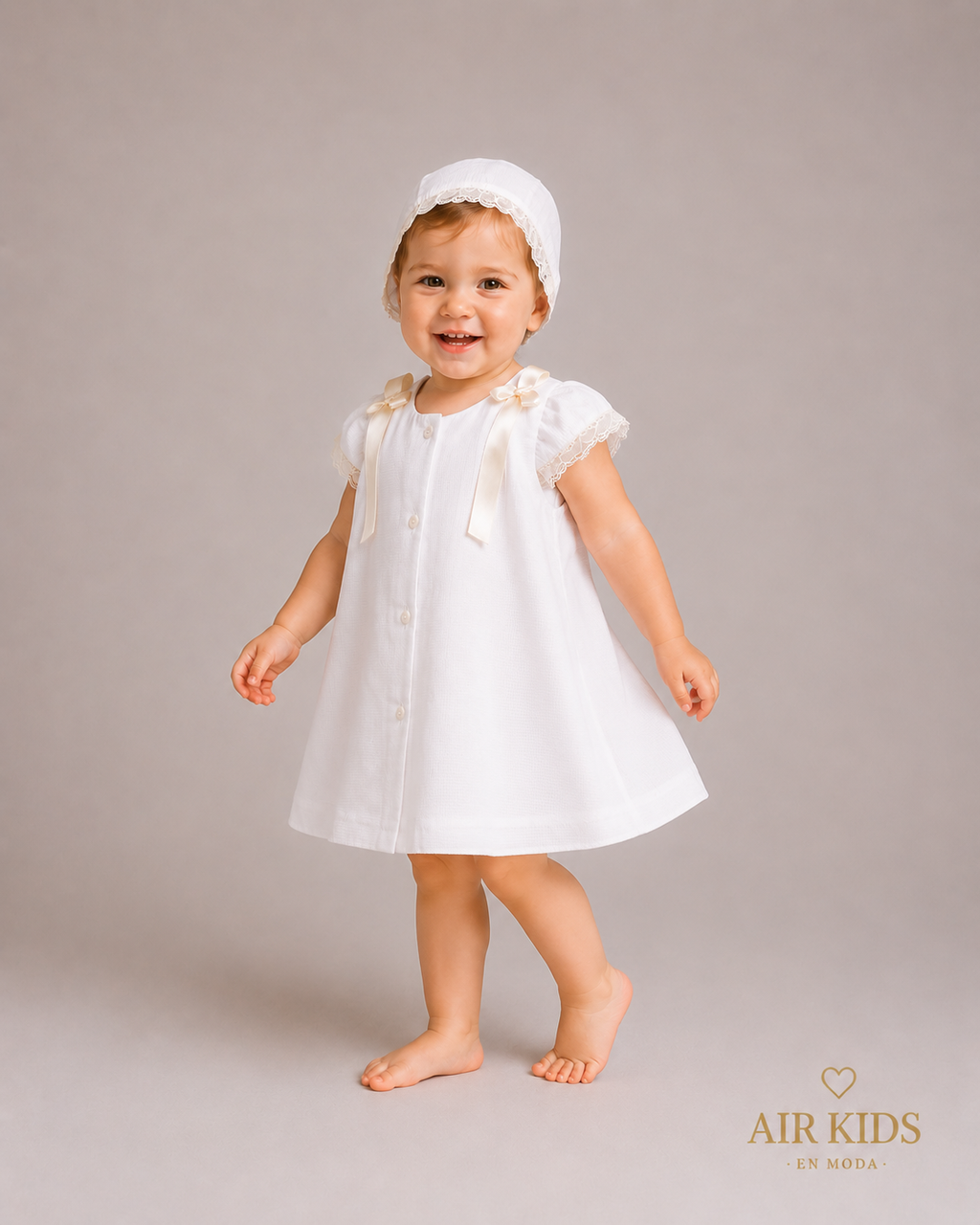 Bata de lino para Niña 293 Talla 24 Meses