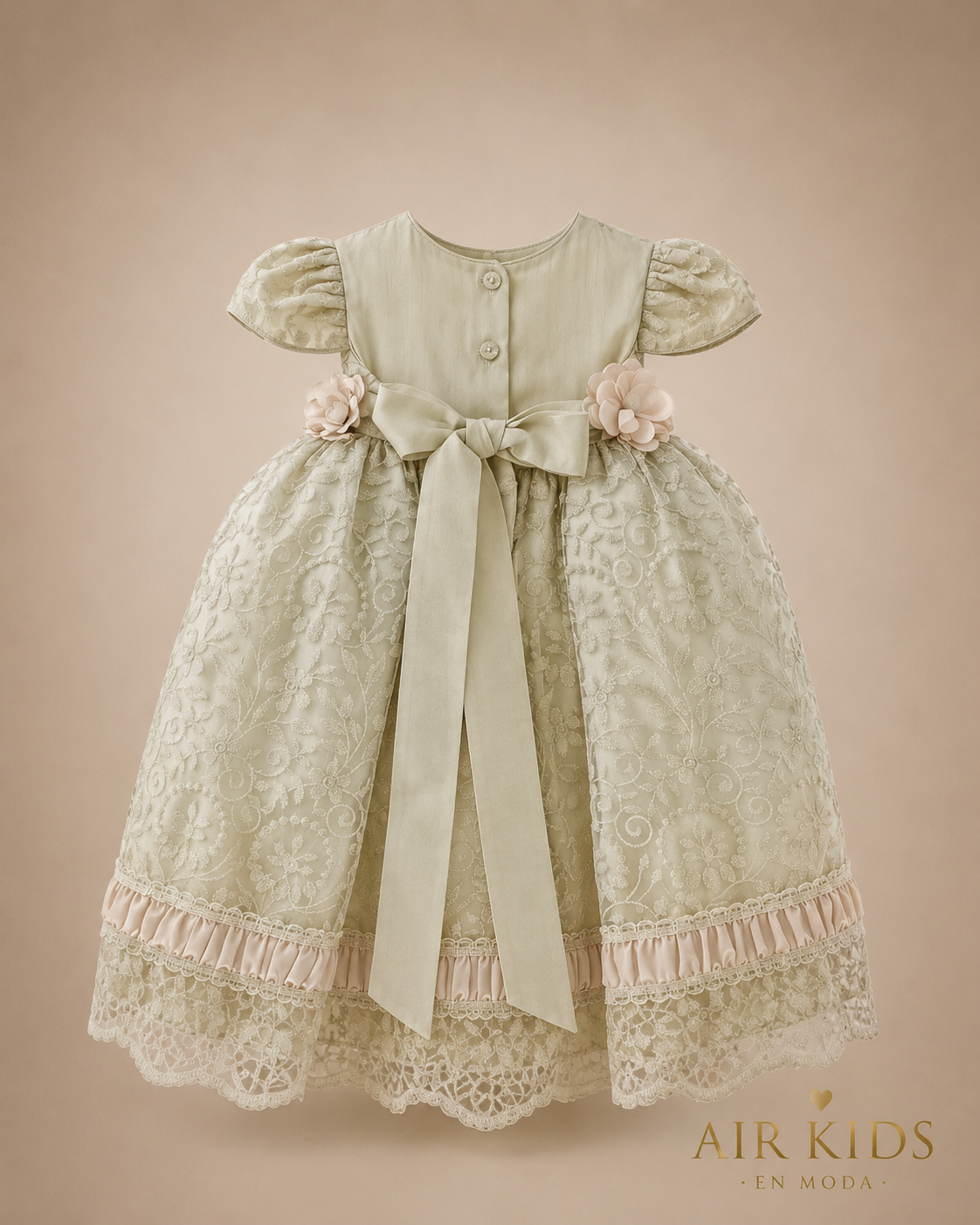 Ropon de Bautizo para Niña 1441 Talla Uni