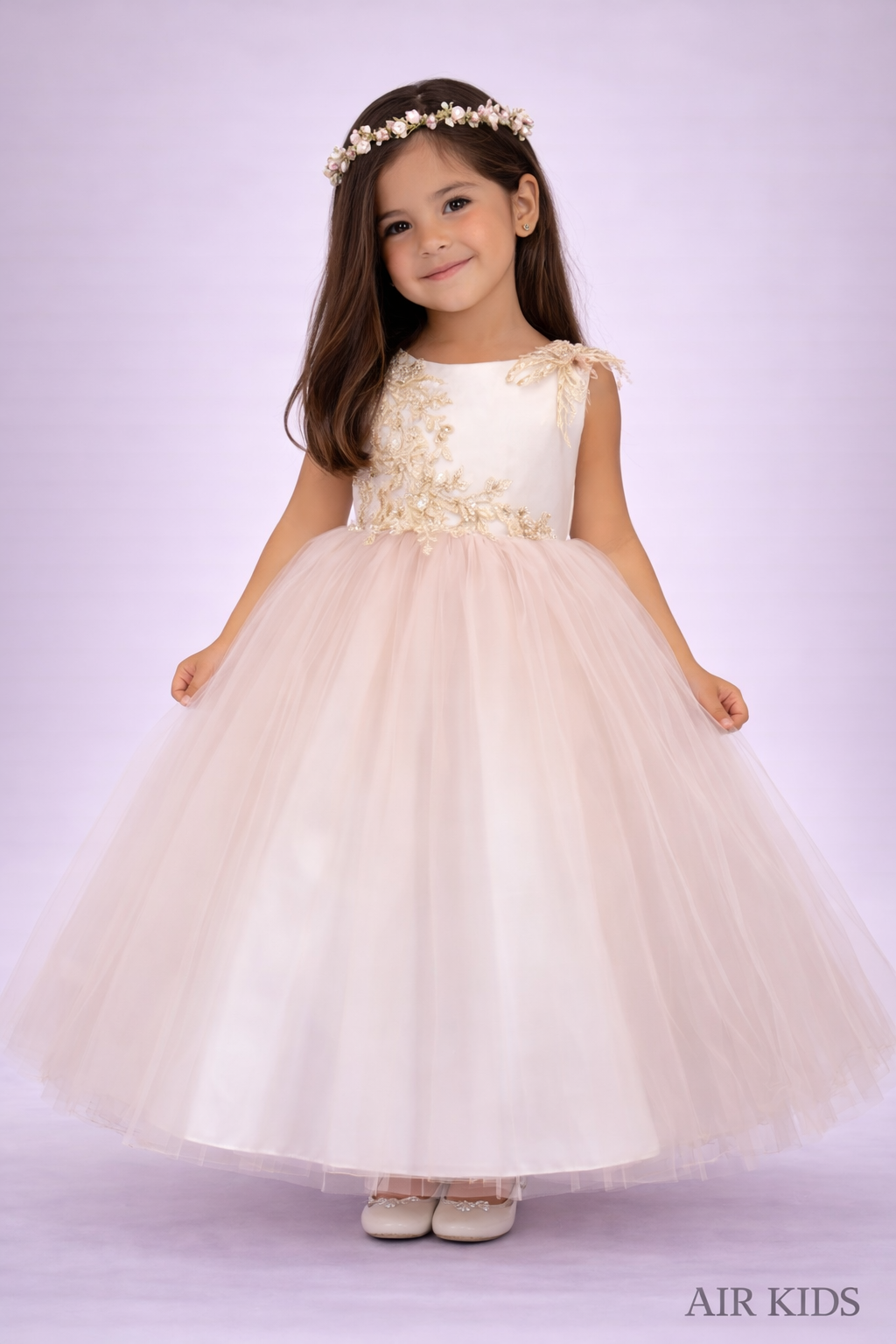 Vestido con Corona de Fiesta para Niña 24-010