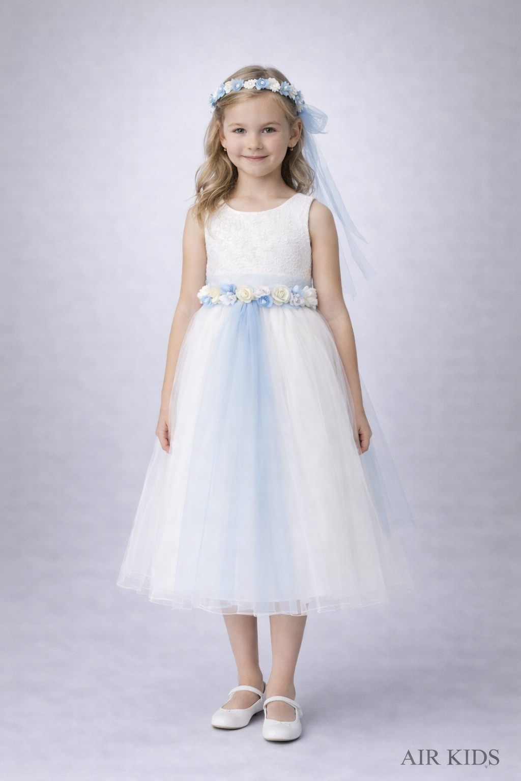 Vestido con Corona de Ceremonia para Niña 24-001