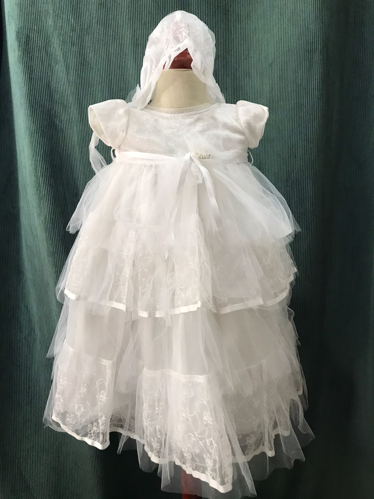 Ropón de Bautizo para Niña 00275 Talla 2 Años