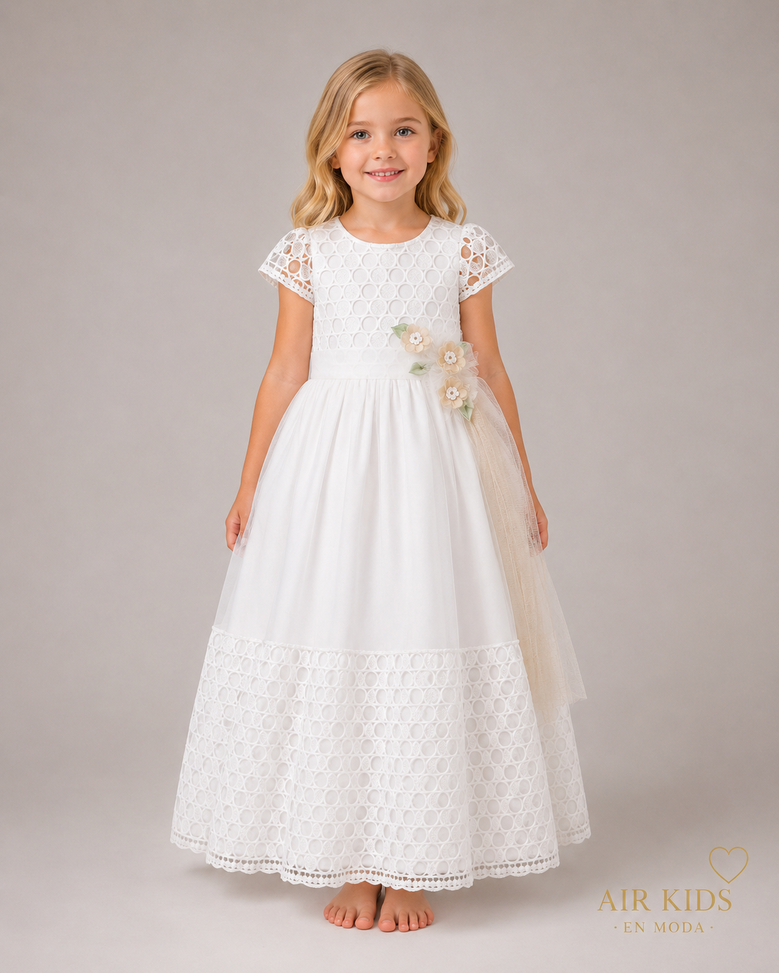 Vestido con Corona de Ceremonia para Niña 23-016