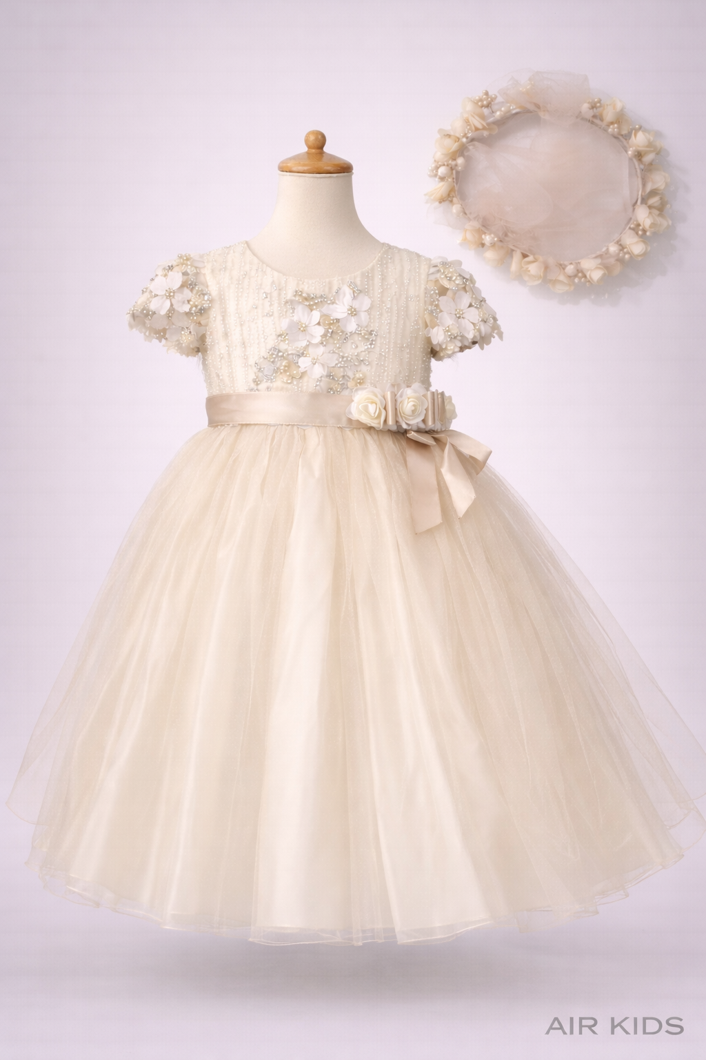 Vestido con Corona de Niña para Fiesta 22-514 Talla 6 Años
