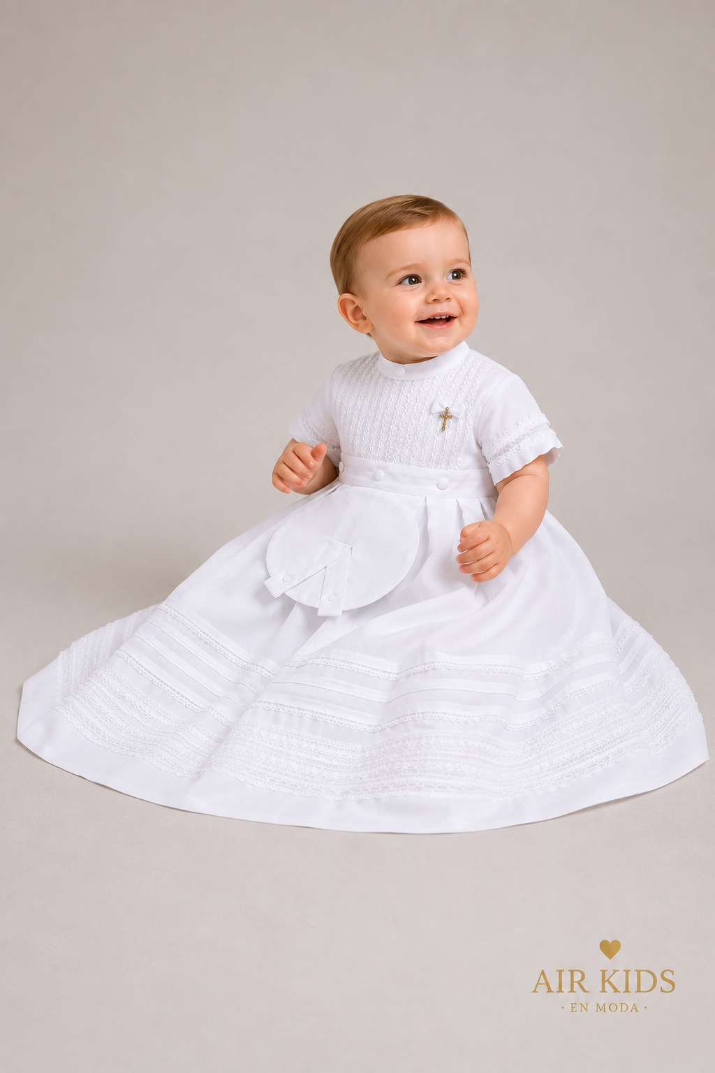 Ropon desmontable de Bautizo para Niño Didi 6439